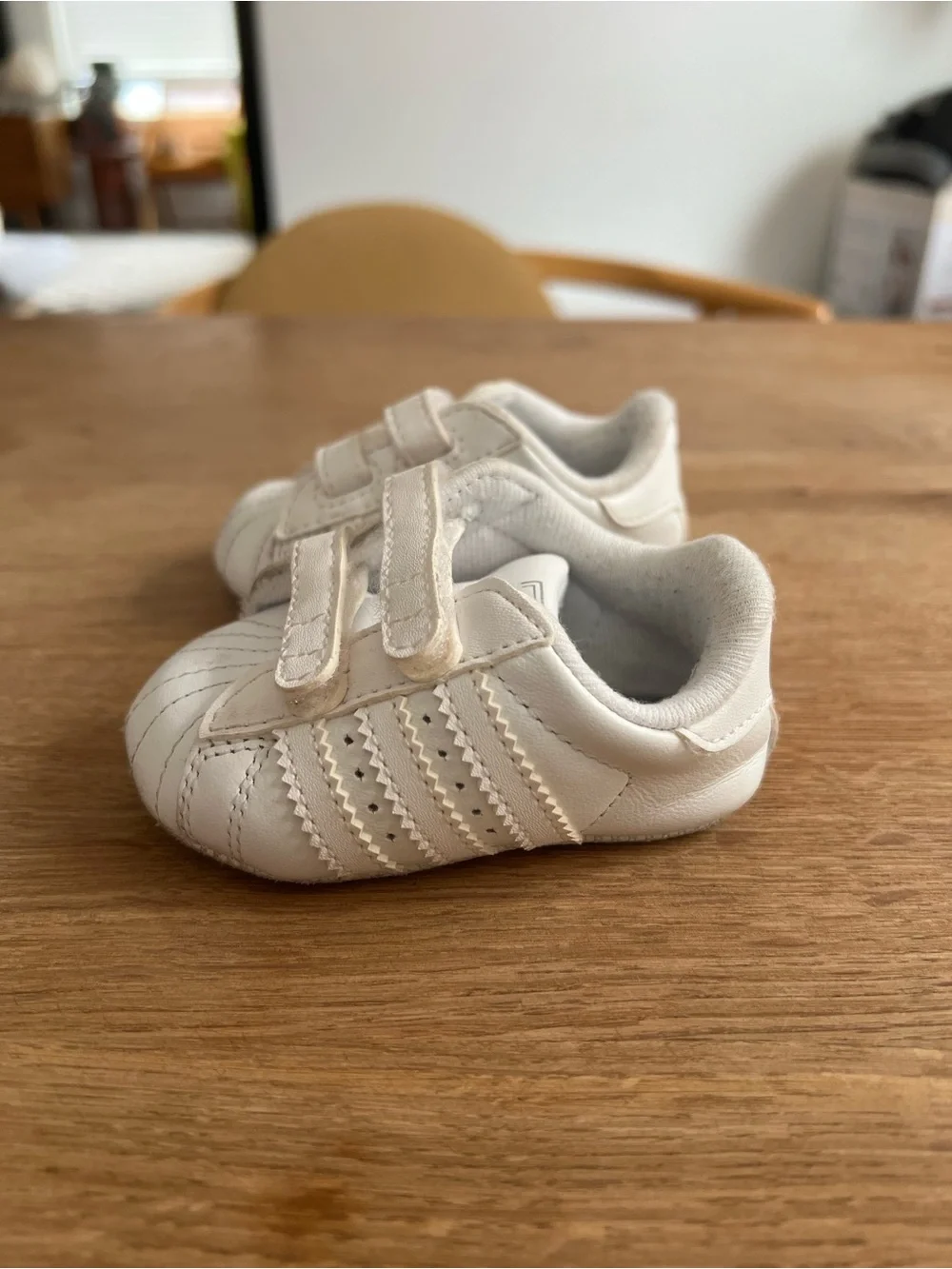 Adidas Kids Baby White Superstar Crib Shoes Velcro Sneakers Infant 1K